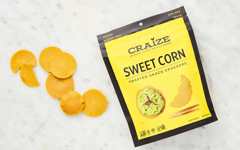 Craize Sweet Corn Vegan Toasted Crackers