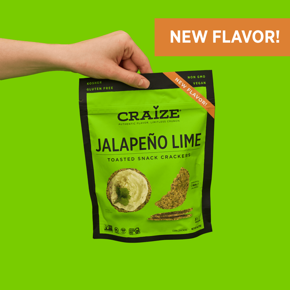 CRAIZE JALAPEÑO LIME CRACKER CRISPS - Craize Snacks - CRAIZE JALAPEÑO LIME CRACKER CRISPS -  - Single Flavor - craize-jalapeno-lime - Single Flavor - Craize Snacks